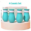 Silicone Pet Paw Protectors - 4-Piece Set Kitten Shoes, Adjustable Blue Dog & Cat Grooming Boots, Gentle Protection for Baths, Anti-Scratching, Safe & Reliable
