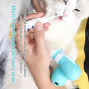 Silicone Pet Paw Protectors - 4-Piece Set Kitten Shoes, Adjustable Blue Dog & Cat Grooming Boots, Gentle Protection for Baths, Anti-Scratching, Safe & Reliable