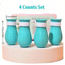 Silicone Pet Paw Protectors - 4-Piece Set Kitten Shoes, Adjustable Blue Dog & Cat Grooming Boots, Gentle Protection for Baths, Anti-Scratching, Safe & Reliable