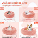 Soft Pet Cat Bed Pad Plush Warm Faux Fur Dog Calm Bed Donut round Bed Comfortable Sleeping Washable for Small Medium Dog and Cat
