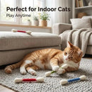 6-Pack Giant Q-Tip-Shaped Cat Chew Toys, Soft Felt Cotton Swab Interactive Toys for Kittens – Teething, Calming Anxiety Relief, Dental Cleaning (Indoor Leisure Pet Accessory)