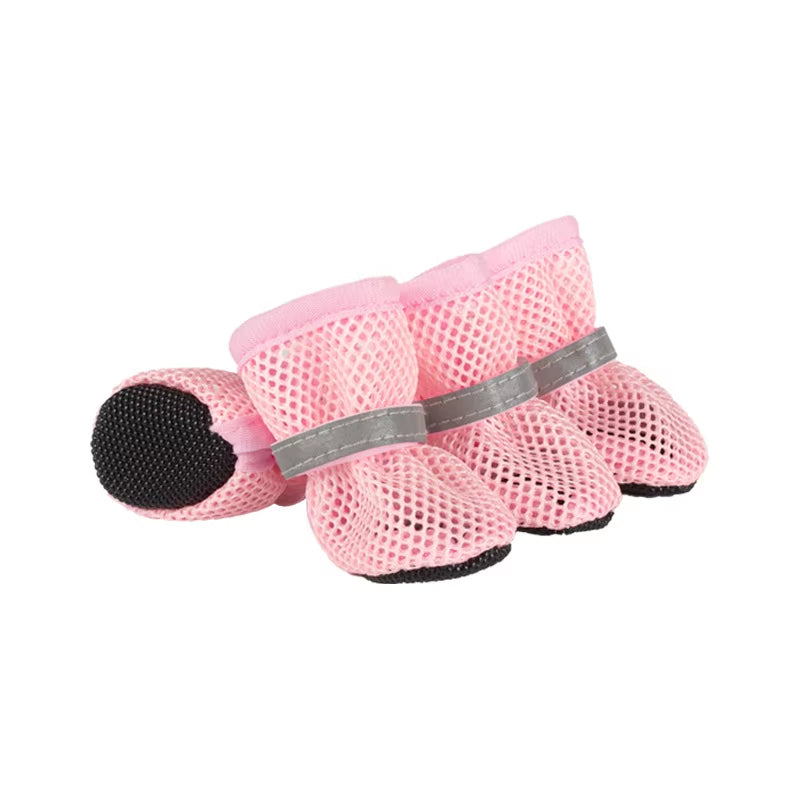 4Pc, Dog Shoes Non-Slip Breathable Wear-Resistant Dog Boots Suitable for Small Medium Sized Pets Puppy Protective Footwear.
