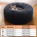 Soft Pet Cat Bed Pad Plush Warm Faux Fur Dog Calm Bed Donut round Bed Comfortable Sleeping Washable for Small Medium Dog and Cat