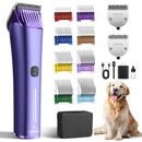 Fuzzyfix NOVA Professional Dog Grooming Clippers, Cordless Rechargeable Pet Grooming Kit with 5-In-1 Adjustable Blade, 2-Speed Dog Hair Trimmer and Metal Guide Combs for Dogs Cats Horses